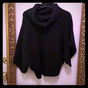 Black drape neck sweater / cape